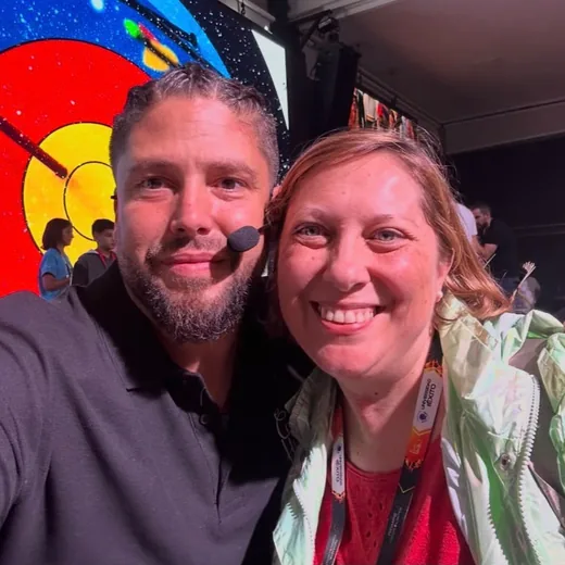 Patricia junto a Sergio Cánovas Rico en el programa Crea Tu Huella